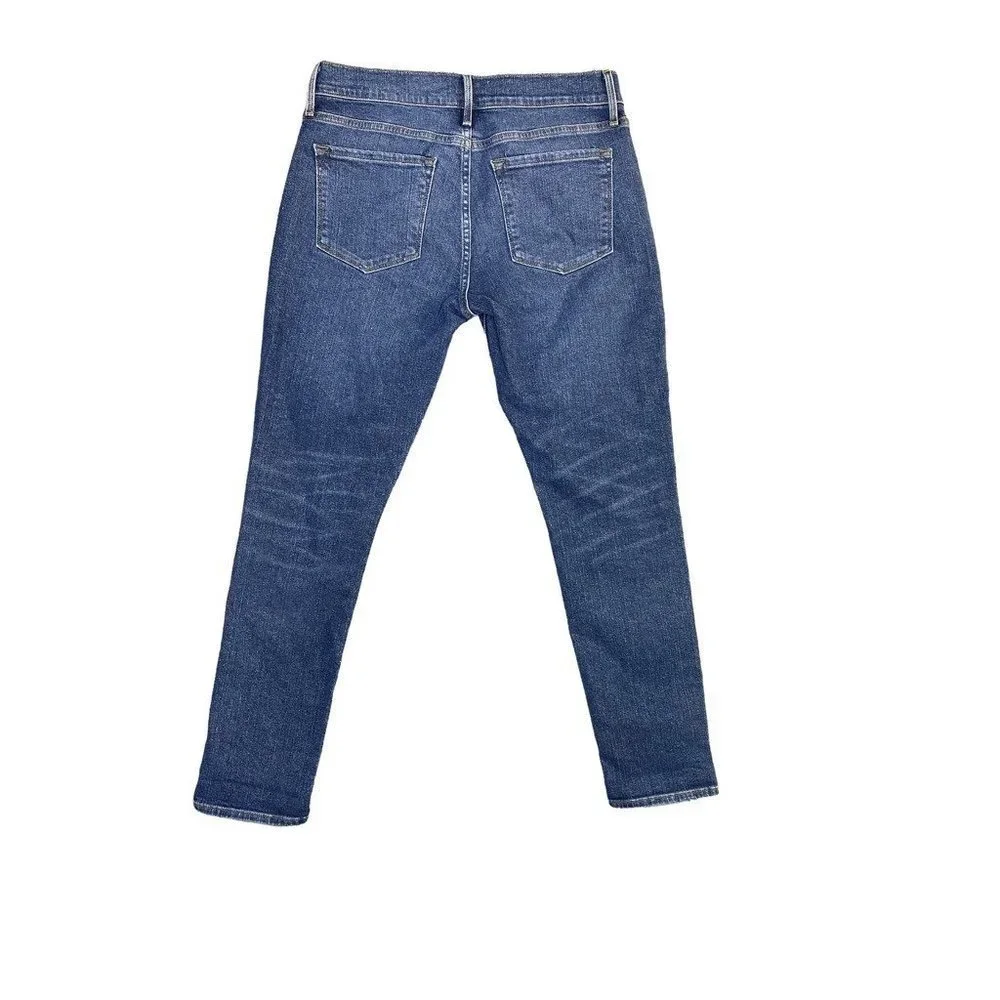 Frame Womens‎ Le'Garcon Jeans Blue Whiskered Pockets Medium Wash Denim Zipper 27